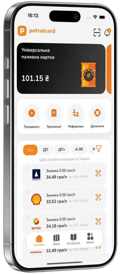 Мобільний додаток PetrolCard